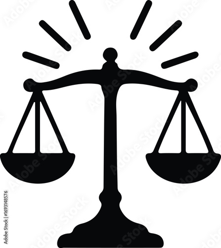 Illustrator Vector Justice scales symbol balance law scales silhouette