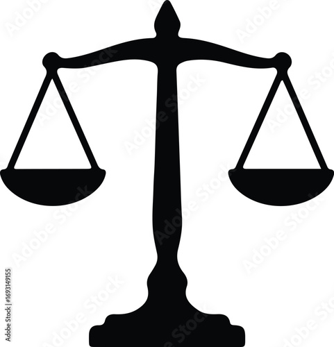Illustrator Vector Scales of justice law and equality symbol silhouette