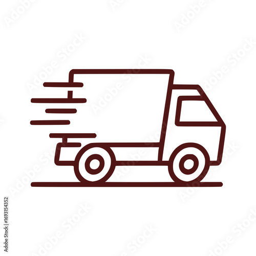 Speedy delivery truck icon for logistics, transportation, and shipping businesses needing fast service