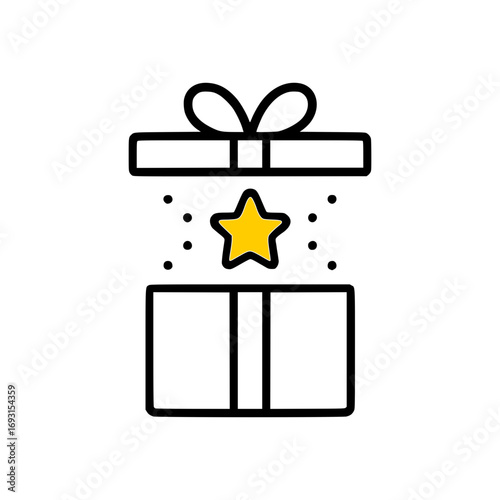 Unwrap joy with this gift box icon, perfect for holiday promotions and celebrations