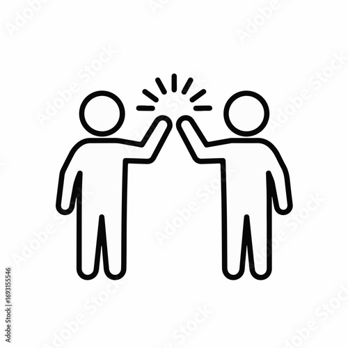 Two people giving a high five, symbolizing teamwork, success, celebration, and positive collaboration in modern business environments.
