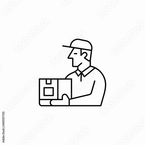 delivery man icon sign vector
