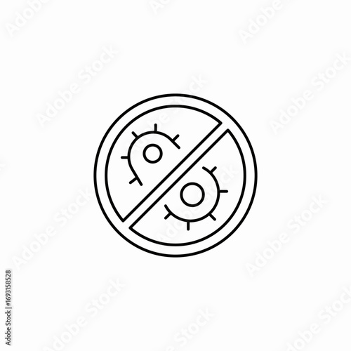 no bacteria icon sign vector