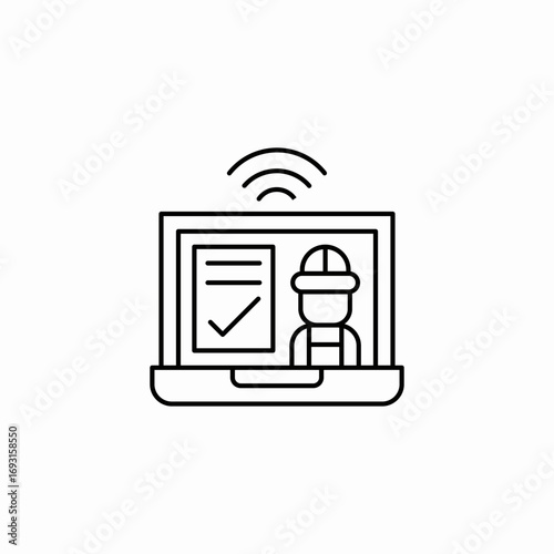 online meeting icon sign vector