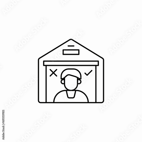warehouse worker icon sign vector