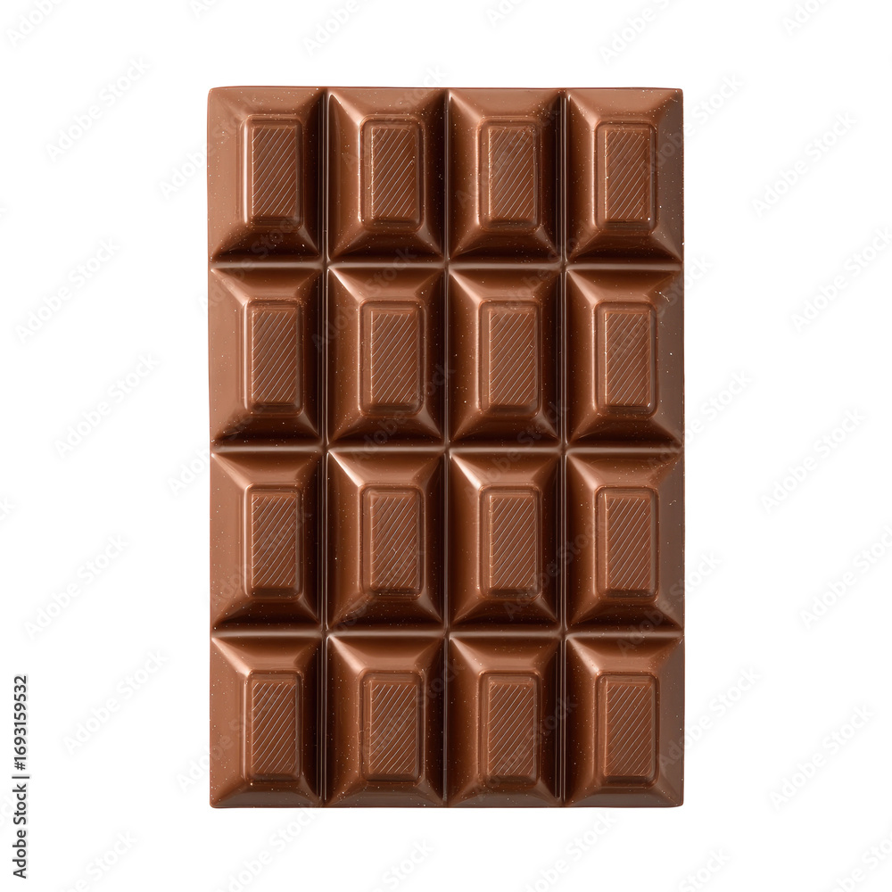 Obraz premium Dark chocolate bar, rectangular shape, divided into squares