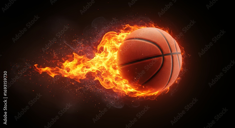 Fototapeta premium Burning basketball