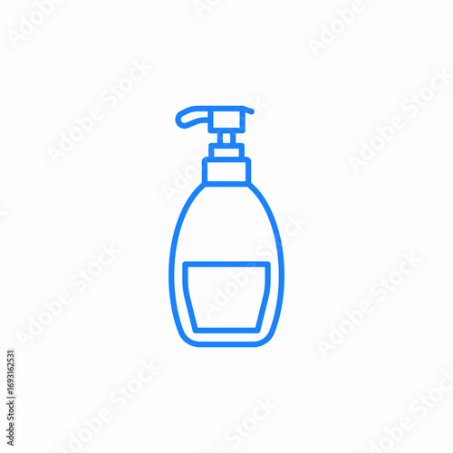 bottle with dispenser liquid soap or sanitizer icon sign vector