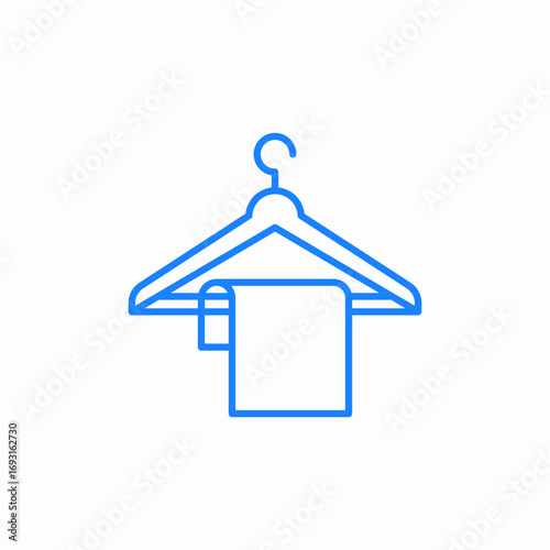 clothes hangers and a towel icon sign vector