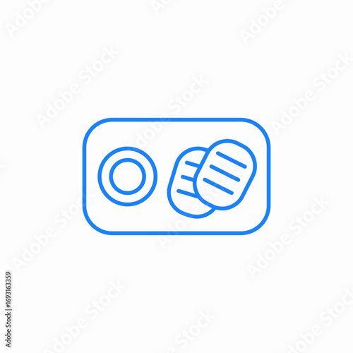 eggs frying pan icon sign vector