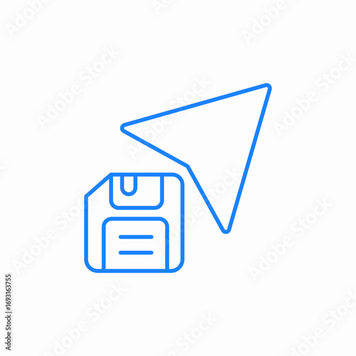 floppy disk arrow icon sign vector