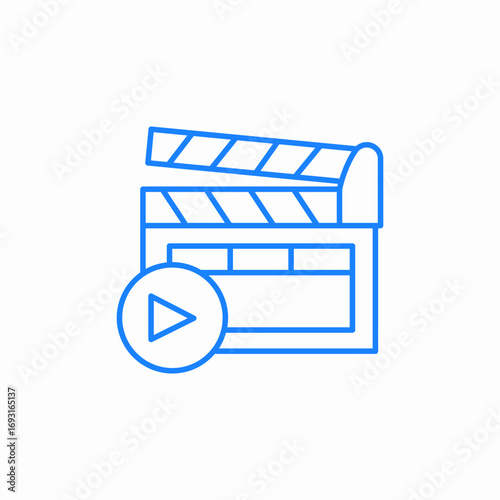 movie clapper music icon sign vector