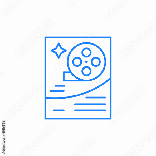 movie clapper reel icon sign vector