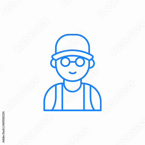 movie man hat icon sign vector