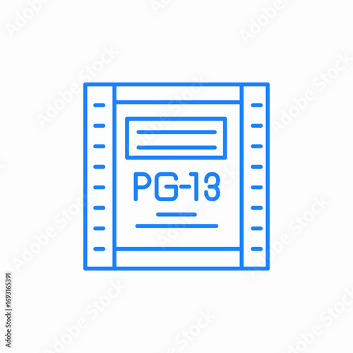 movie pg13 rating icon sign vector