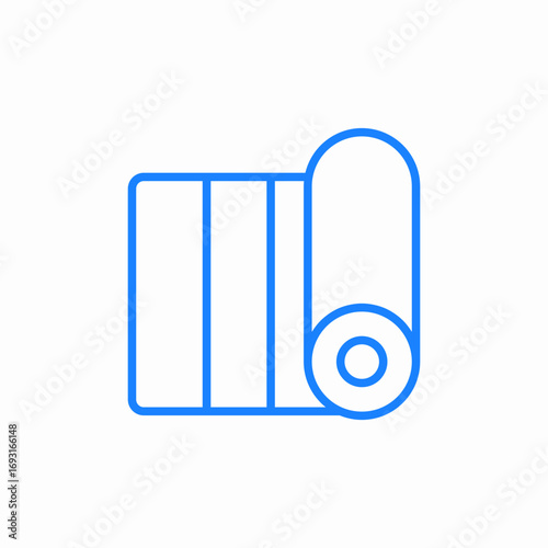rolled beach mat icon sign vector