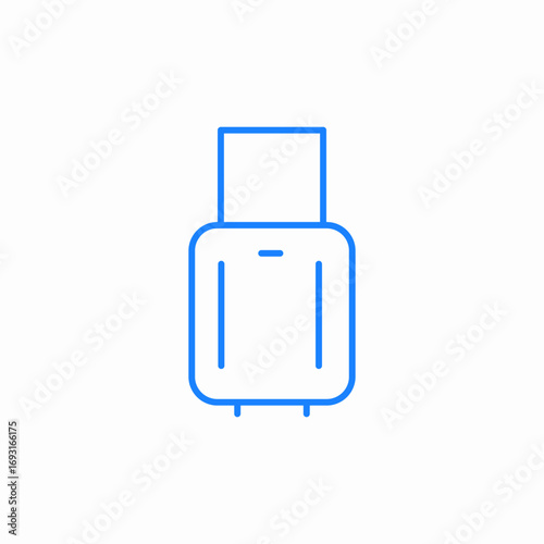 rolling suitcase handle icon sign vector