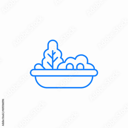 salad bowl greens icon sign vector