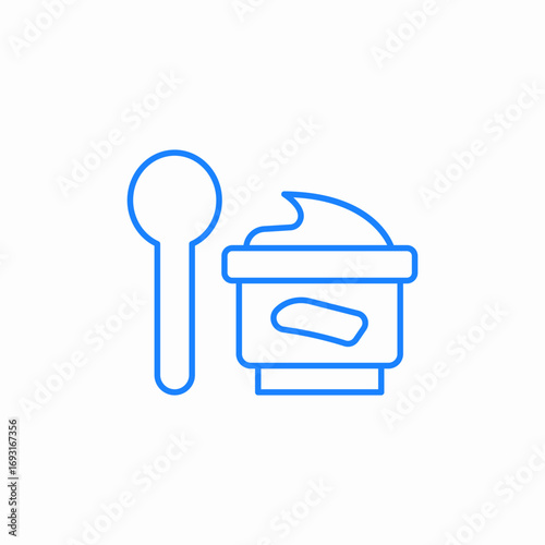 yogurt cup spoon icon sign vector