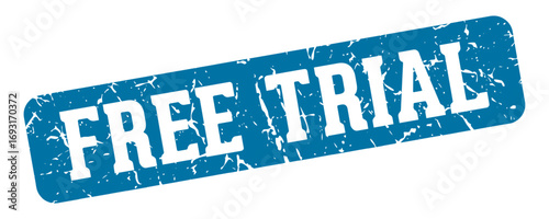 free trial rectangular sign. free trial stamp