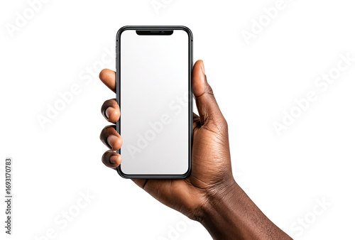 Hand holding a smartphone with blank screen (24)