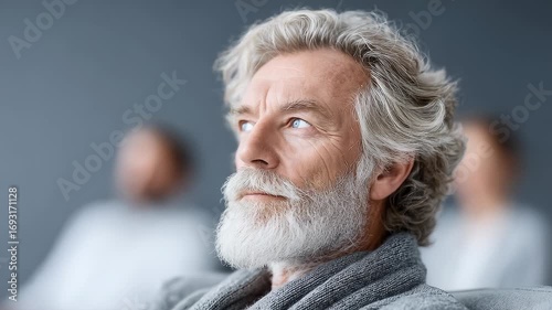 Wise Old Man Contemplating Full of Wisdom
