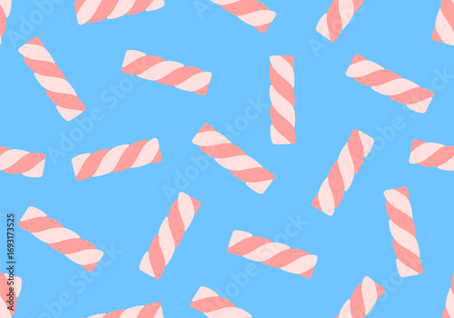 Marshmallow twists seamless pattern