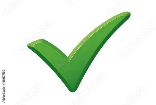 Green cartoon checkmark icon