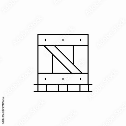 closed wooden bo icon sign vector