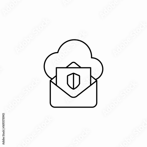 cloud insurance bill icon sign vector
