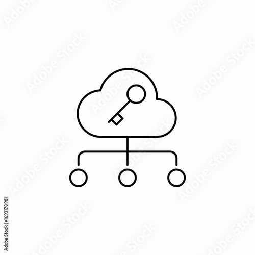 cloud key icon sign vector