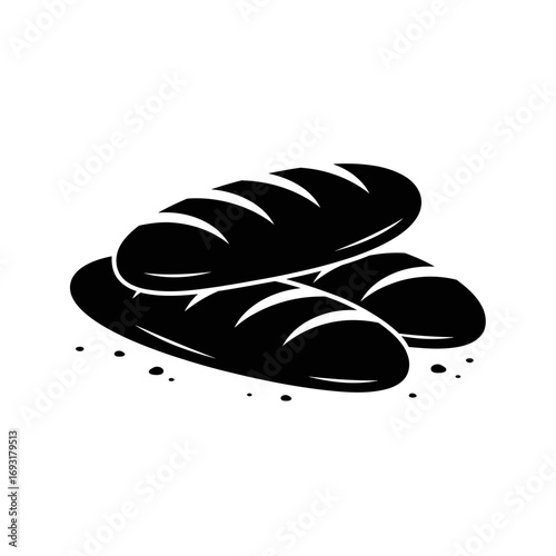 Winter male clothing icons vector art of pile of freshly baked bread loaves, perfect for breakfast vector