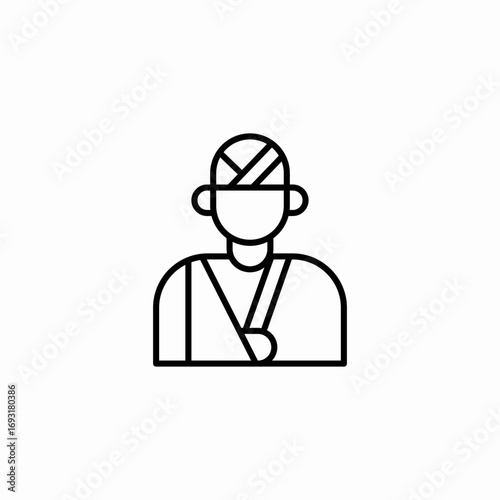 injured man icon sign vector
