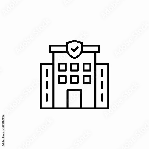insurance office icon sign vector
