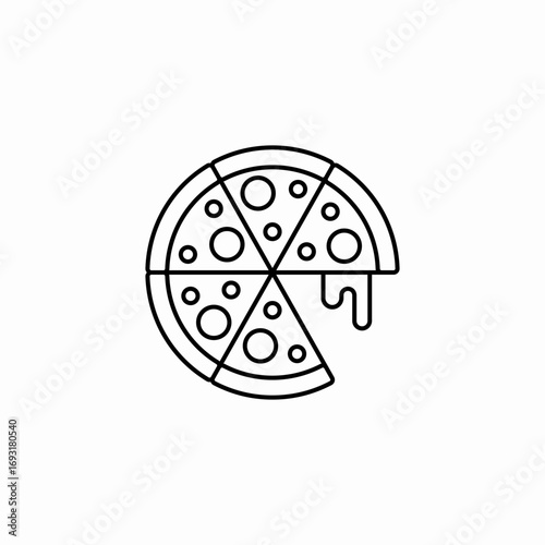 italian pizza icon sign vector