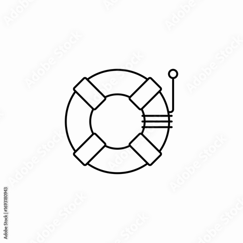 life raft icon sign vector