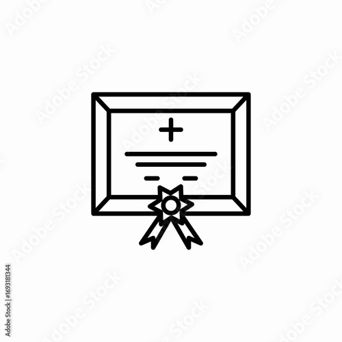 medical certificate icon sign vector