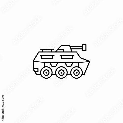 military tank icon sign vector