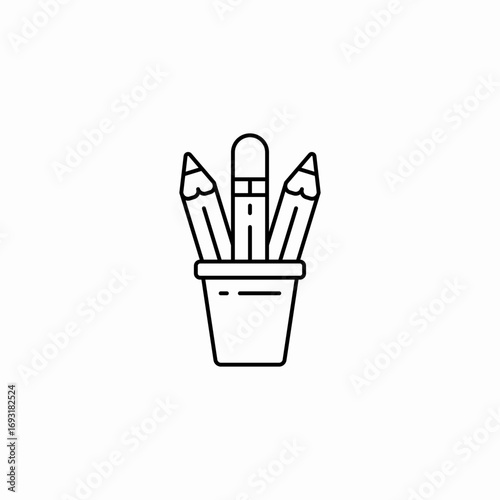 pen holder icon sign vector