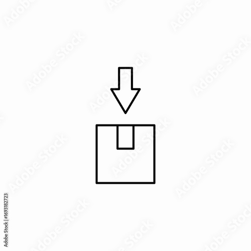 receiving package icon sign vector