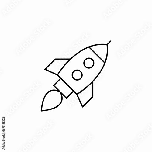 spaceship rocket icon sign vector