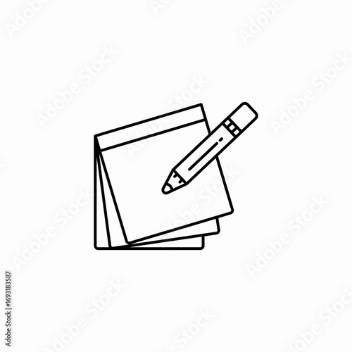 sticky notes pencil icon sign vector