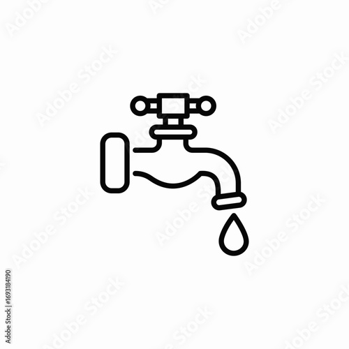 water tap drop icon sign vector