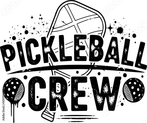 Pickleball Crew Svg, Pickleball Crew Vector, Grunge Pickleball Crew Svg, Pickleball Svg, Pickleball T Shirt Svg, Vintage Pickleball Crew Design