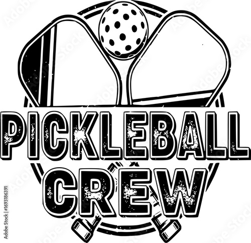 Pickleball Crew Svg, Pickleball Crew Vector, Grunge Pickleball Crew Svg, Pickleball Svg, Pickleball T Shirt Svg, Vintage Pickleball Crew Design