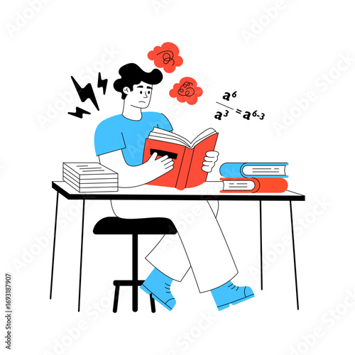 Vector design of reading book