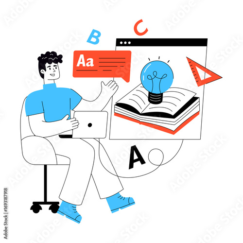 A colored design illustration of innovative education