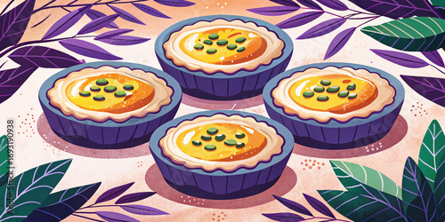 Portuguese pastel de feijão, bean tart pastry dessert with sugar, traditional Algarve sweet delicacy, cultural food