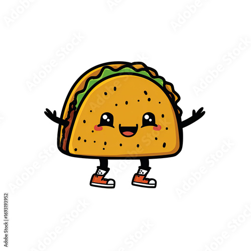 Cute cartoon taco character