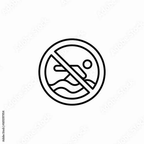 no swimming icon sign vector